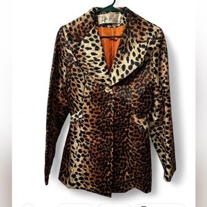 Lili Ann Vintage Chic Leopard Print Nylon Jacket